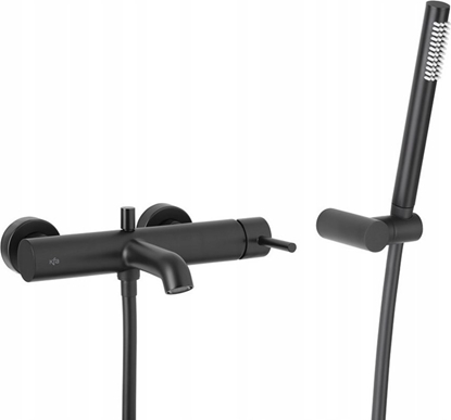 Picture of Bateria wannowa KFA BATERIA MOZA WANNOWA CIENNA, POZIOMA, BLACK Z KOMPLETEM NATRYSKOWYM PUNKTOWYM PREMIUM