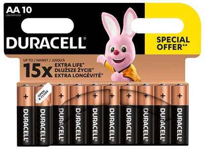 Picture of Baterijas DURACELL AA, LR06, 10 gab.