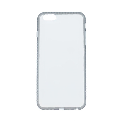 Изображение Beeyo Diamond Frame Silicone Back Case For Apple iPhone 6 Plus Transparent - Gray