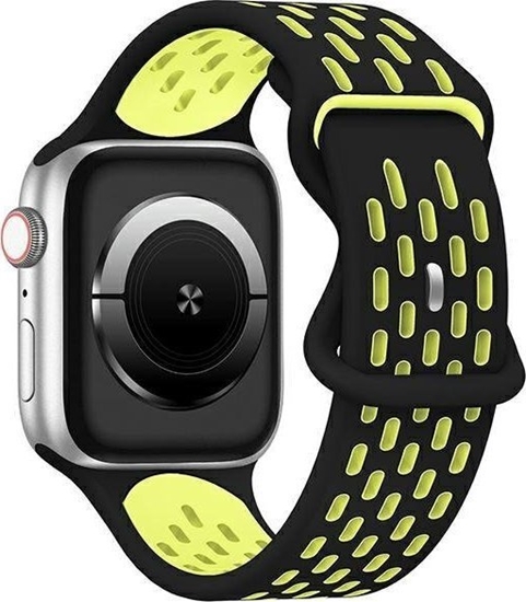 Picture of Beline Beline pasek Apple Watch New Sport Silicone 42/44/45/49mm czarno-óty black/yellow box