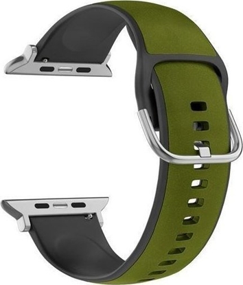 Attēls no Beline Beline pasek Apple Watch Silico Leather 42/44/45/49mm zielono-czarny /green-black box