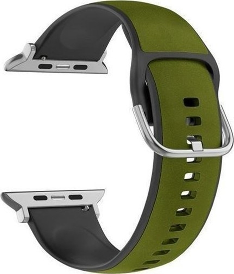 Picture of Beline Beline pasek Apple Watch Silico Leather 42/44/45/49mm zielono-czarny /green-black box