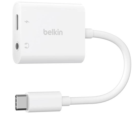Изображение Belkin RockStar 3,5mm Audio- and USB-C Ladeadap. white NPA004btWH