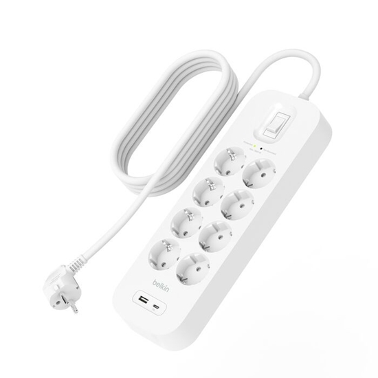 Изображение Belkin Surge Socket 8-fold + USB-A+C,900J,18W,2m SRB003vf2MV2
