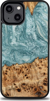 Picture of BeWood Etui Bewood Unique Uran z drewna i ywicy na iPhone 15 Plus - niebiesko-biae