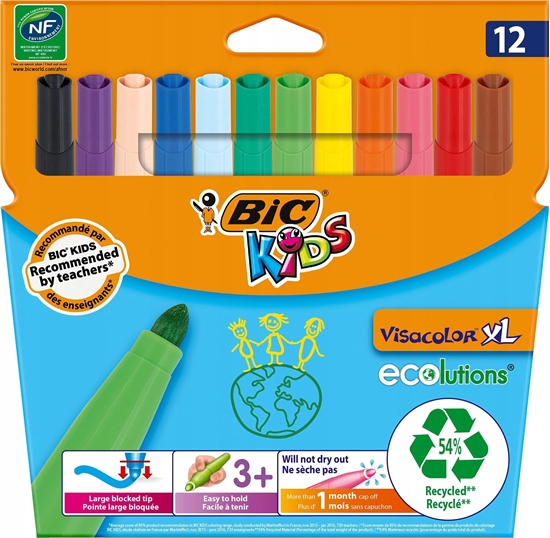 Изображение Bic Flamastry Kids Visacolor XL 12 kolorów BIC
