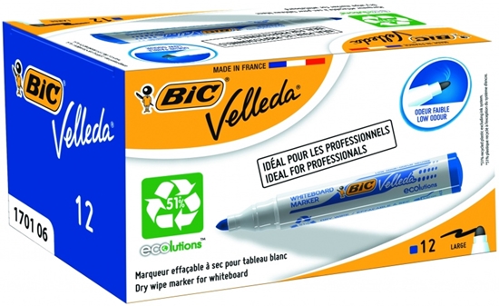 Picture of BIC whiteboard marker VELL 1701, 1-5 mm, blue, Box 12 pcs. 525826