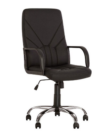 Picture of Biroja krēsls NOWY STYL MANAGER TILT CHR68, melna āda SP-A