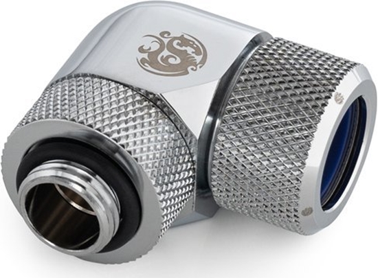 Изображение BitsPower Bitspower Advanced Adapter 90 Grad G1/4 Zoll AG auf 14mm AD Hardtube - drehbar, silber