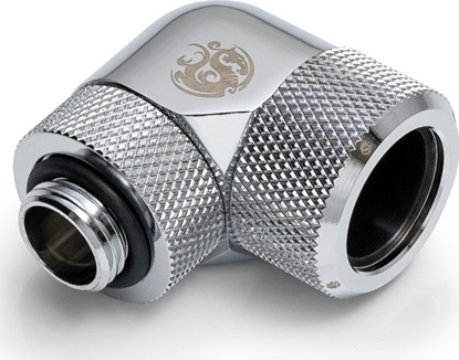 Изображение BitsPower Bitspower Advanced Adapter 90 Grad G1/4 Zoll AG auf 16mm AD Hardtube - drehbar, silber