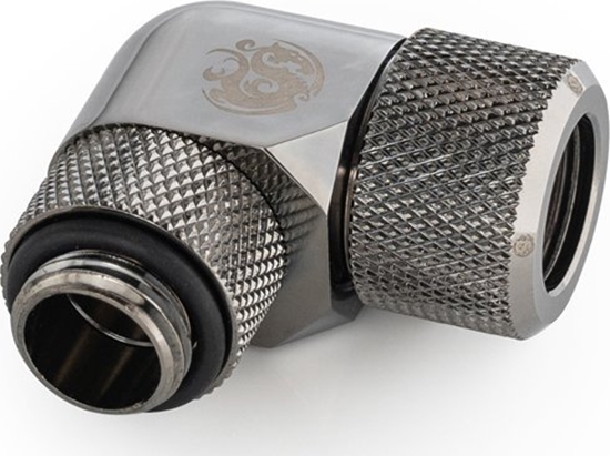 Изображение BitsPower Bitspower Advanced Multi-Link Adapter Anschluss 90 Grad G1/4 Zoll AG auf 12mm AD Hardtube - drehbar, schwarz