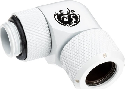 Изображение BitsPower Bitspower Advanced Multi-Link Adapter Anschluss 90 Grad G1/4 Zoll AG auf 12mm AD Hardtube - drehbar, weiß