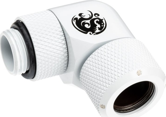 Изображение BitsPower Bitspower Advanced Multi-Link Adapter Anschluss 90 Grad G1/4 Zoll AG auf 12mm AD Hardtube - drehbar, weiß