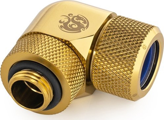 Изображение BitsPower Bitspower Advanced Multi-Link Adapter Anschluss 90 Grad G1/4 Zoll AG auf 14mm AD Hardtube - drehbar, Messing