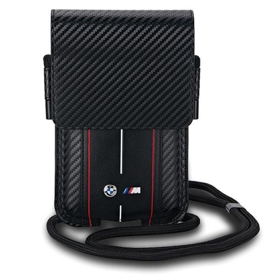Изображение BMW BMPSP15XMSCAKR Wallet Bag Carbon Red Stripes black