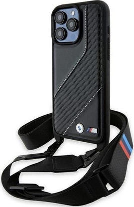 Attēls no BMW BMHCP15X23PSCCK iPhone 15 Pro Max 6.7" czarny/black hardcase M Edition Carbon Stripe & Strap