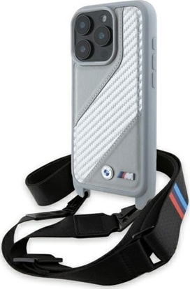 Изображение BMW BMW BMHCP16L23PSCCG iPhone 16 Pro 6.3"    szary/grey hardcase M Edition Carbon Stripe & Strap