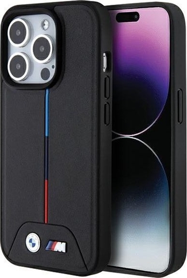Picture of BMW Bmw Bmhmp15L22Pvtk Iphone 15 Pro 6.1" Czarny/Black Hardcase Quilted Tricolor Magsafe