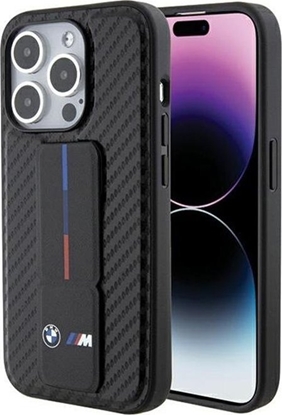 Изображение BMW Grip Stand Smooth & Carbon - Etui iPhone 15 Pro (czarny)