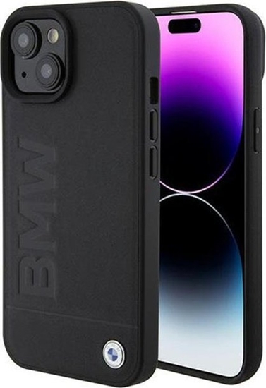 Изображение BMW BMW Leather Hot Stamp MagSafe - Etui iPhone 15 (Czarny)