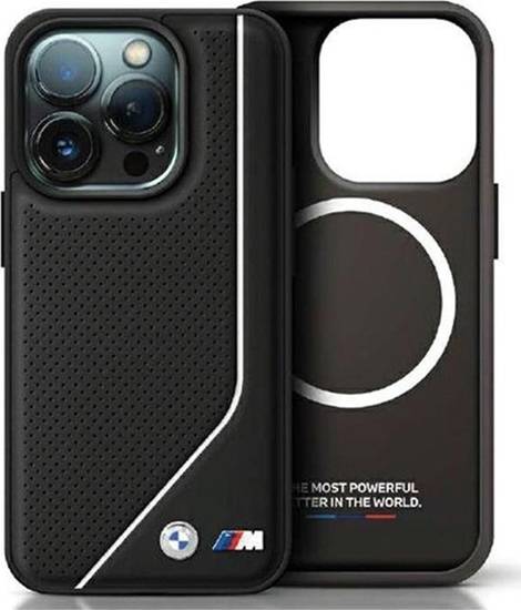 Изображение BMW Perforated Twisted Line MagSafe - Etui iPhone 15 (czarny)