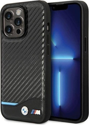Attēls no BMW Etui BMW BMHCP13X22NBCK Apple iPhone 13 Pro Max czarny/black hardcase Leather Carbon