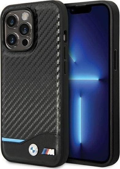 Изображение BMW Etui BMW BMHCP13X22NBCK Apple iPhone 13 Pro Max czarny/black hardcase Leather Carbon