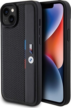 Изображение BMW Etui BMHCP15M23PUPVK Apple iPhone 15 Plus / 14 Plus hardcase Perforated Tricolor Line czarny/black