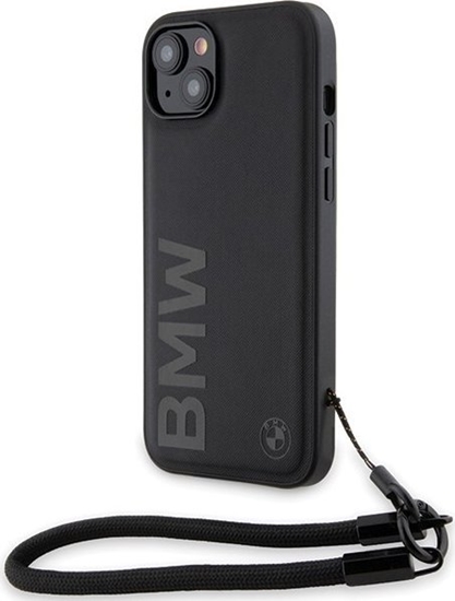 Picture of BMW Etui BMW BMHCP15S23RMRLK Apple iPhone 15 / 14 / 13 hardcase Signature Leather Wordmark Cord czarny/black