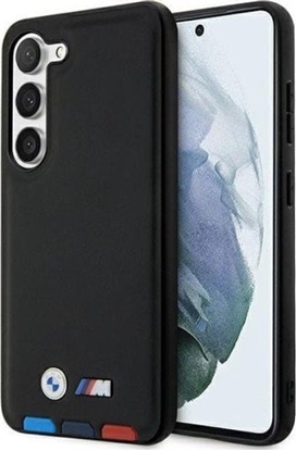 Attēls no BMW Etui BMW BMHCS23M22PTDK Samsung Galaxy S23+ Plus czarny/black Leather Stamp Tricolor