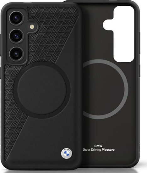 Picture of BMW Leather Half Textured MagSafe Case for Samsung Galaxy S25