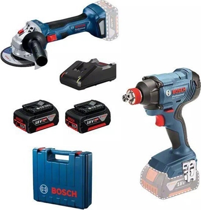 Attēls no Bosch ZESTAW NARZÄDZI GDX 180 + GWS 180 2*4.0AH
