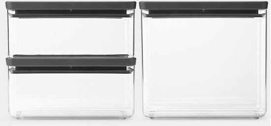Picture of BRABANTIA storage box set Tasty+ 3 pcs. Dark Grey 230783