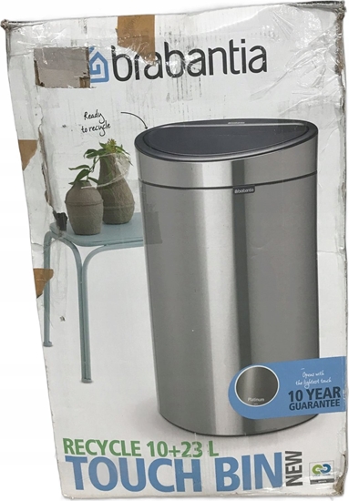 Picture of Brabantia Waste Bin Touch Bin New,recycle, 23+10 L Platinum