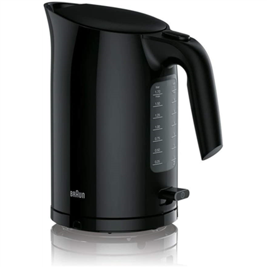 Изображение Braun Kettle WK3100BK PurEase Standard, 2200 W, 1.7 L, Plastic, 360° rotational base, Black