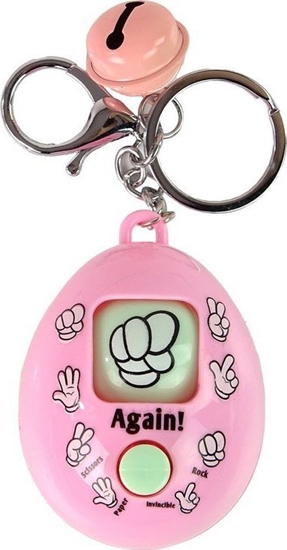 Picture of Breloczek LeanToys Brelok Do Kluczy Gra Papier Kamie Noyce Róowy