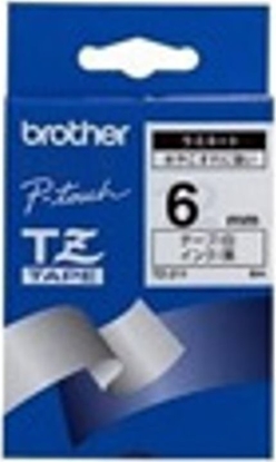 Picture of Brother Brother Black on White Gloss Laminated Tape, 6mm tamy do etykietowania TZ