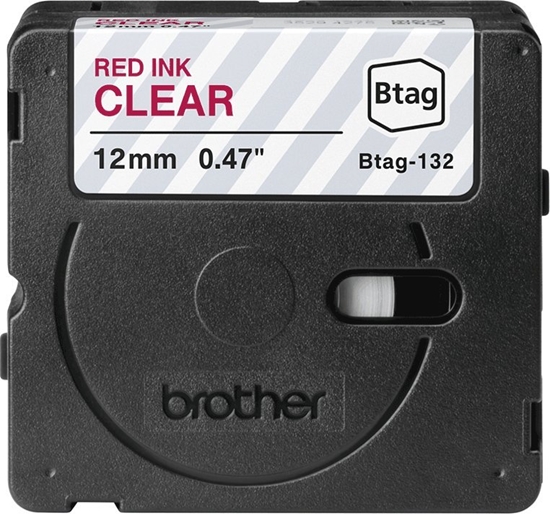 Picture of Brother BTAG-132 marķēšanas lenta Sarkans uz caurspīdīga