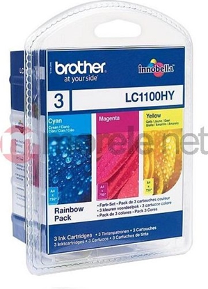 Изображение Brother LC1100HYRBWBP ink cartridge 3 pc(s) Original Cyan, Magenta, Yellow