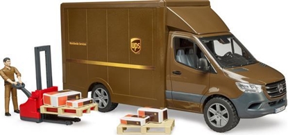 Picture of Bruder bruder MB Sprinter UPS with driver and accessories, model vehicle (brown)