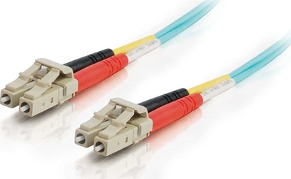 Attēls no C2G C2G LC-LC 10Gb 50/125 OM3 Duplex Multimode PVC Fiber Optic Cable (LSZH) - Netzwerkkabel - LC Multi-Mode (M) zu LC Multi-Mode (M) - 1 m - Glasfaser - Duplex - 50/125 Mikrometer - OM3 - halogenfrei - Aquamarin