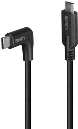 Attēls no Lindy 1.5m USB 3.2 Type C Cable, 90° Right Angle, 10Gbps, 60W PD