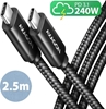 Picture of CABLE USB-C TO USB-C 2.5M 240W/BRAID BLK BUCM2-CM25AB AXAGON