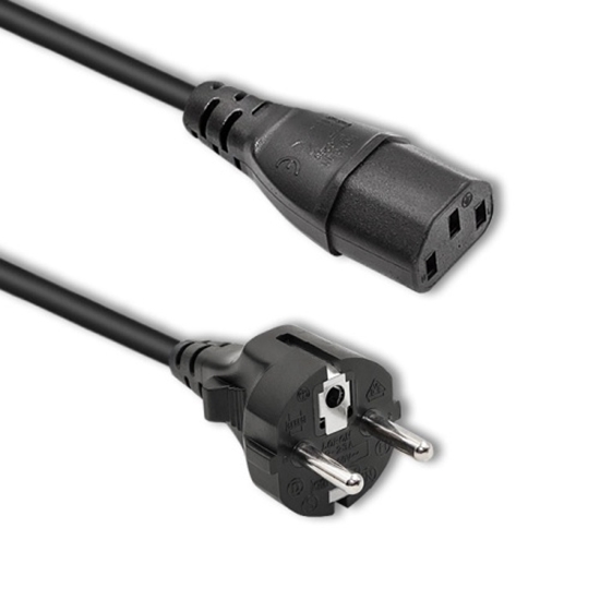 Изображение Cable; CEE 7/7 (E/F) plug,IEC C13 female; 1.8m; black; 16A; 250V