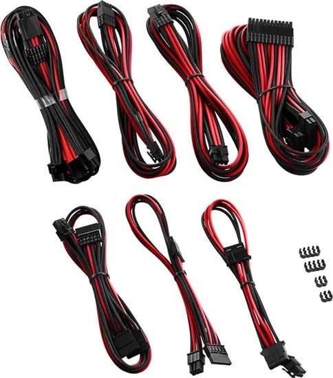 Picture of CableMod CableMod C-Series PRO ModMesh 12VHPWR Cable Kit for Corsair RM, RMi, RMx (Black Label) - black/red