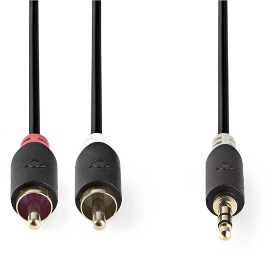 Picture of Kabel Nedis Audio Cable 3.5 mm -> 2x RCA 2m Black