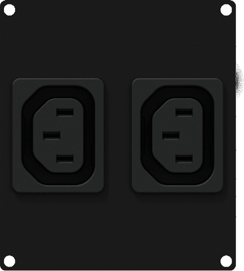 Picture of Caymon CAYMON CASY282/B Panel CASY z 2 zczami wyjciowymi zasilania Euro, 2-moduowy, czarny