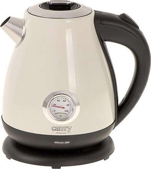 Picture of Camry | Kettle with a thermometer | CR 1344 | Electric | 2200 W | 1.7 L | Stainless steel | 360° rotational base | Cream