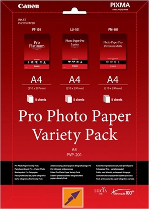 Attēls no Canon Canon PVP-201 PRO, A4 fotopapir Variety Pack - 39119140