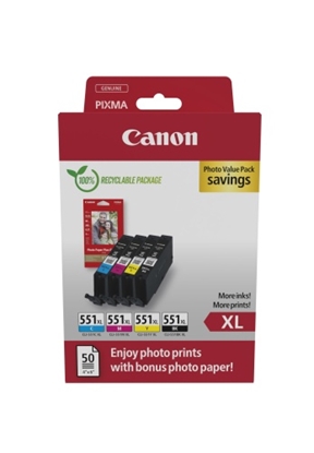 Изображение Canon CLI-551XL BK/C/M/Y Photo Value Pack